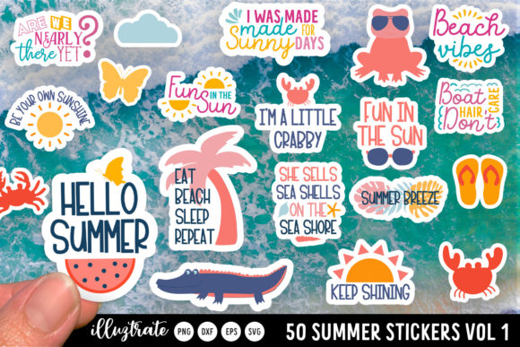 Download Summer Sticker Bundle | Stickers SVG - Summer Collection