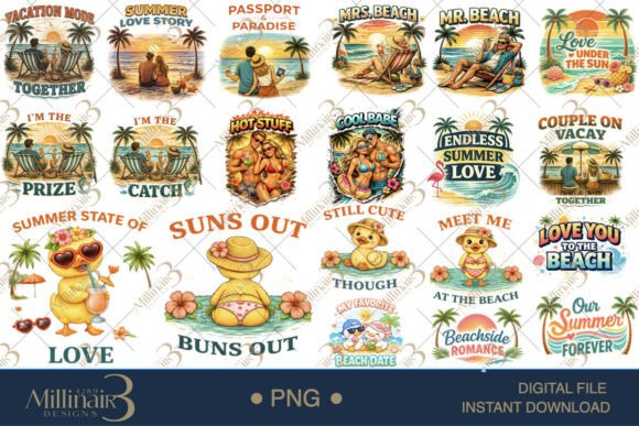 Download Summer Love Couple Bundle – 20 PNG Beach - Summer Collection