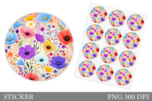 Download Flowers Sticker. Summer Sticker Design - Summer Collection