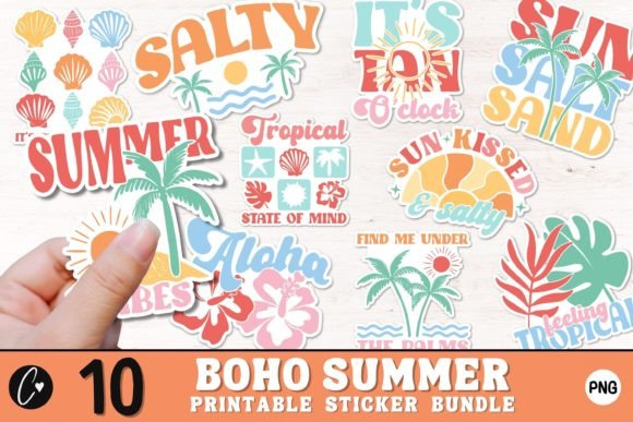 Download Boho Summer Sticker Bundle PNG - Summer Collection