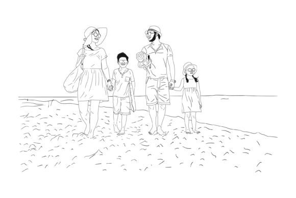 Download Family Summer Vacation Illustration - Premium Resources