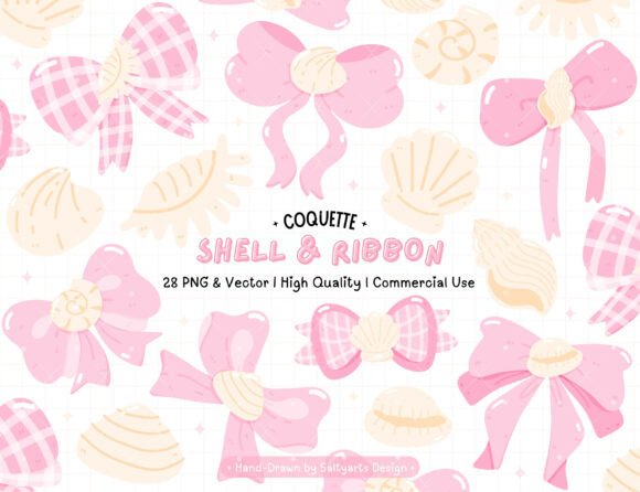 Download Coquette Shell &amp; Ribbon PNG Vector - Png vector Collection