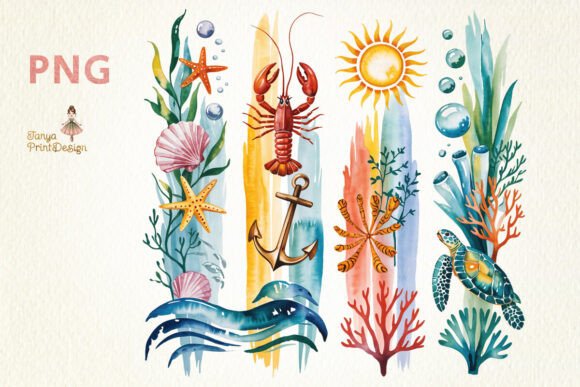 Download Ocean Brushstroke Summer Design PNG - Summer Collection