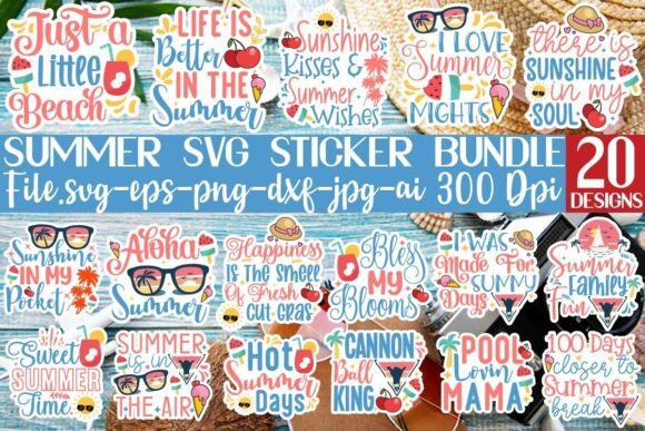 Download Summer Sticker SVG Bundle - Summer Collection