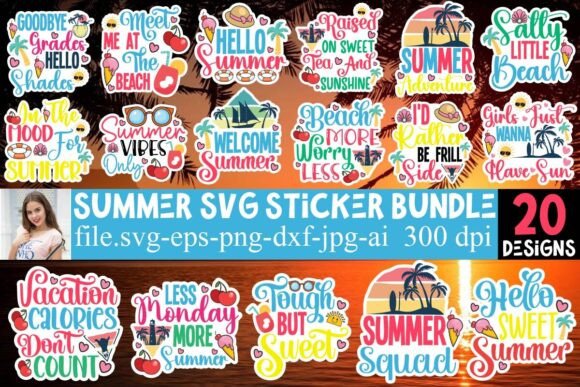 Download Summer SVG Sticker Bundle - Summer Collection