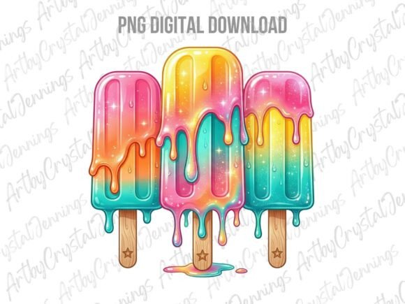 Download Colorful Summer Ice Cream Popsicle PNG - Summer Collection