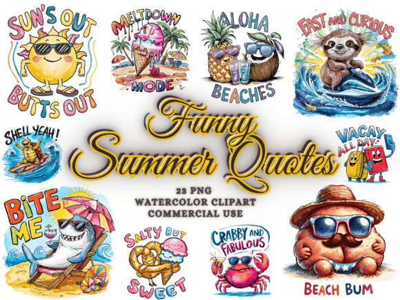 Download Funny Summer Sublimation Clipart PNG - Summer Collection