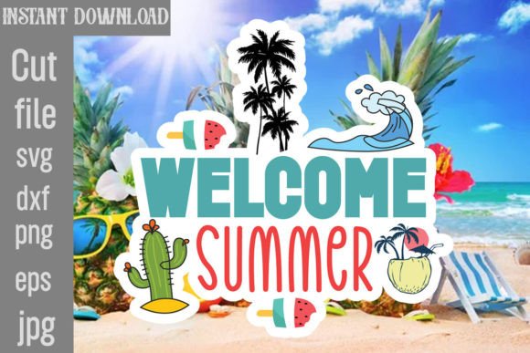 Download Welcome Summer SVG Cut File - Summer Collection