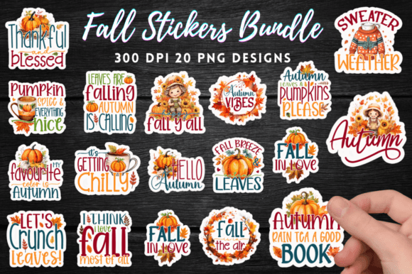 Download Fall Stickers Bundle, Autumn Stickers - Autumn sticker Collection