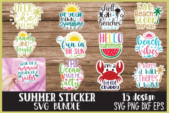 Download Summer Sticker Bundle, Stickers SVG - Summer Collection