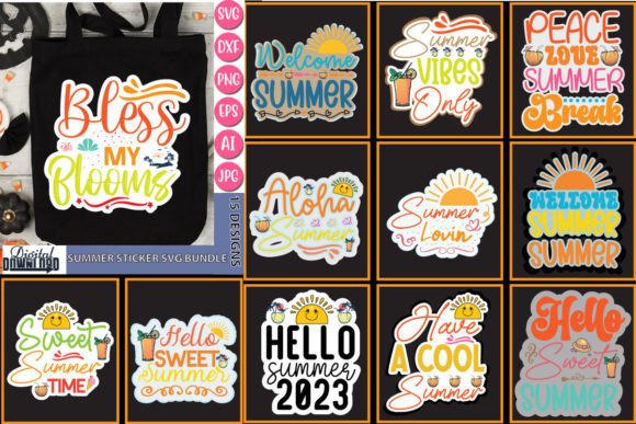 Download Summer Sticker SVG Bundle - Summer Collection