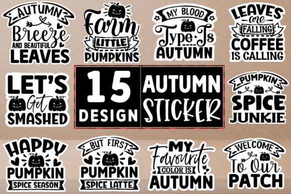 Download Autumn Stickers Design Bundle - Autumn sticker Collection