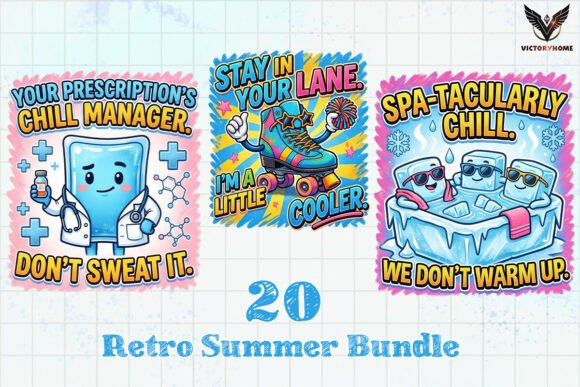 Download Retro Summer Sticker Bundle PNG - Summer Collection