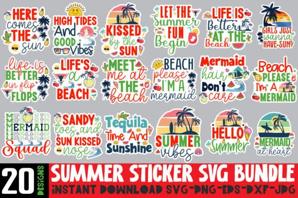 Download Summer Sticker SVG Bundle, Summer SVG - Summer Collection