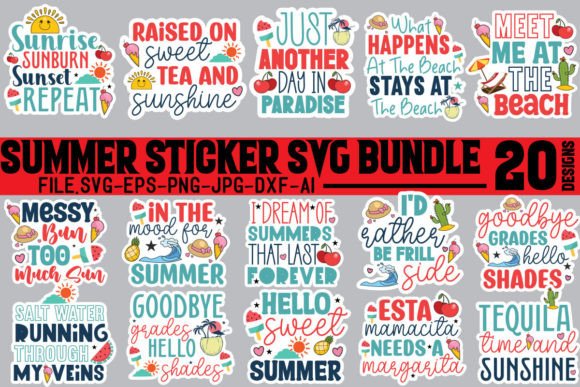 Download Summer Sticker SVG Bundle, Summer SVG - Summer Collection