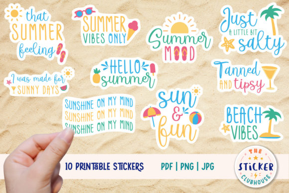 Download Printable Summer Stickers - Summer Collection