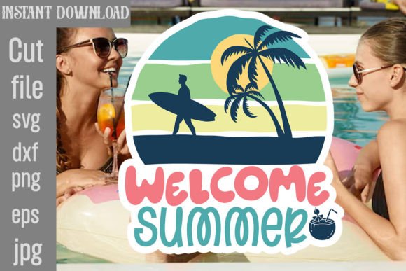 Download Welcome Summer SVG Cut File - Summer Collection