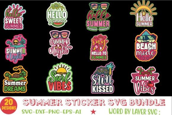 Download Summer Sticker SVG Bundle - Summer Collection