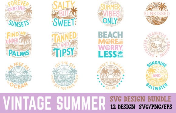 Download Vintage Summer SVG Sublimation Bundle - Summer Collection