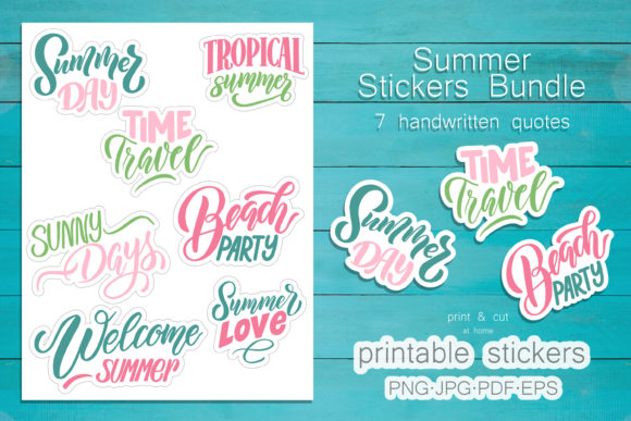 Download Summer Stickers for Printing. GoodNotes - Summer Collection
