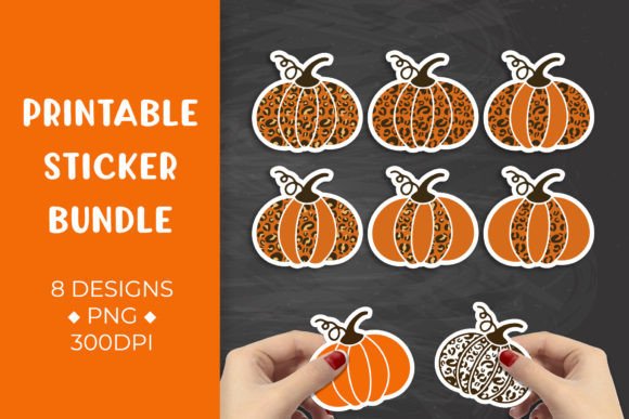 Download Pumpkin Leopard Autumn Sticker Bundle - Autumn sticker Collection