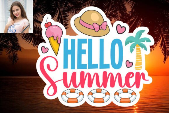 Download Hello Summer SVG Sticker Design - Summer Collection