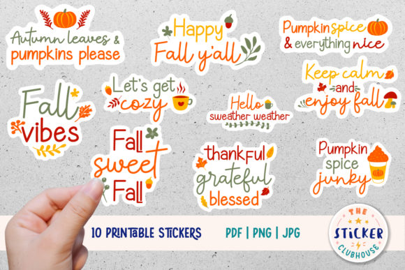 Download Fall Stickers | Autumn Sticker Bundle - Autumn sticker Collection