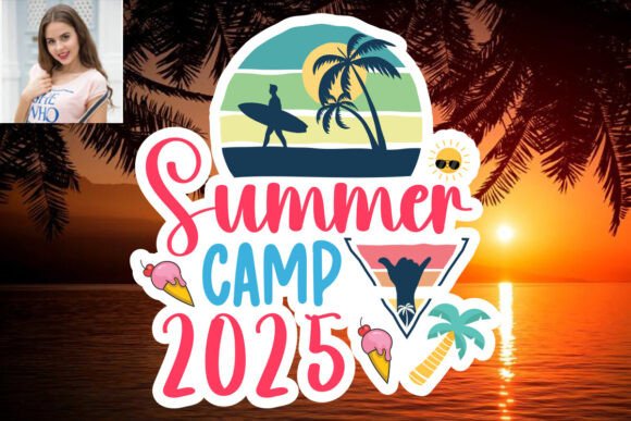 Download Summer Camp 2025 SVG Sticker Design - Summer Collection