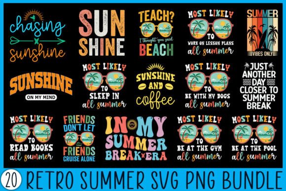 Download Trendy Retro Summer SVG PNG Bundle - Summer Collection