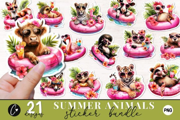 Download Summer Animals Sticker PNG Bundle - Summer Collection
