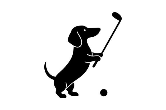 Download Dachshund Playing Golf SVG PNG Vector - Png vector Collection