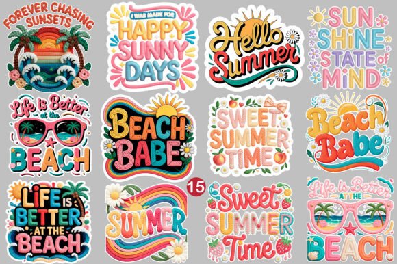 Download Faux Yarn Sticker Summer PNG, Beach Vibe - Summer Collection