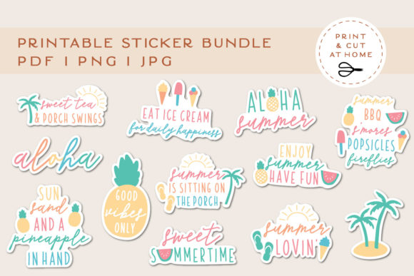Download Summer Sticker Bundle | Holiday Stickers - Summer Collection