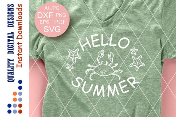 Download Hello Summer Svg Files Vacay Mode Сrab - Summer Collection
