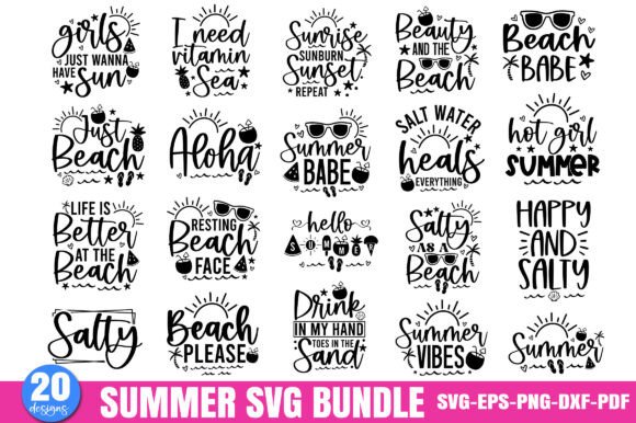 Download Summer SVG Bundle,Funny Beach Quotes SVG - Summer Collection