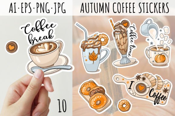 Download Coffee Stickers, Autumn Stickers - Autumn sticker Collection