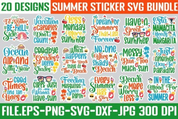 Download Summer Sticker SVG Bundle, Printable SVG - Summer Collection
