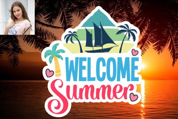Download Welcome Summer SVG Sticker Design - Summer Collection